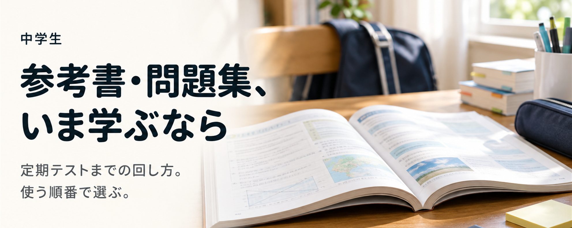 参考書・問題集、いま学ぶなら — 1冊単位で買って、手元に置く型。教科書準拠のワークから、受験向けの総合参考書、単語帳まで。払うのは1冊分だけ。