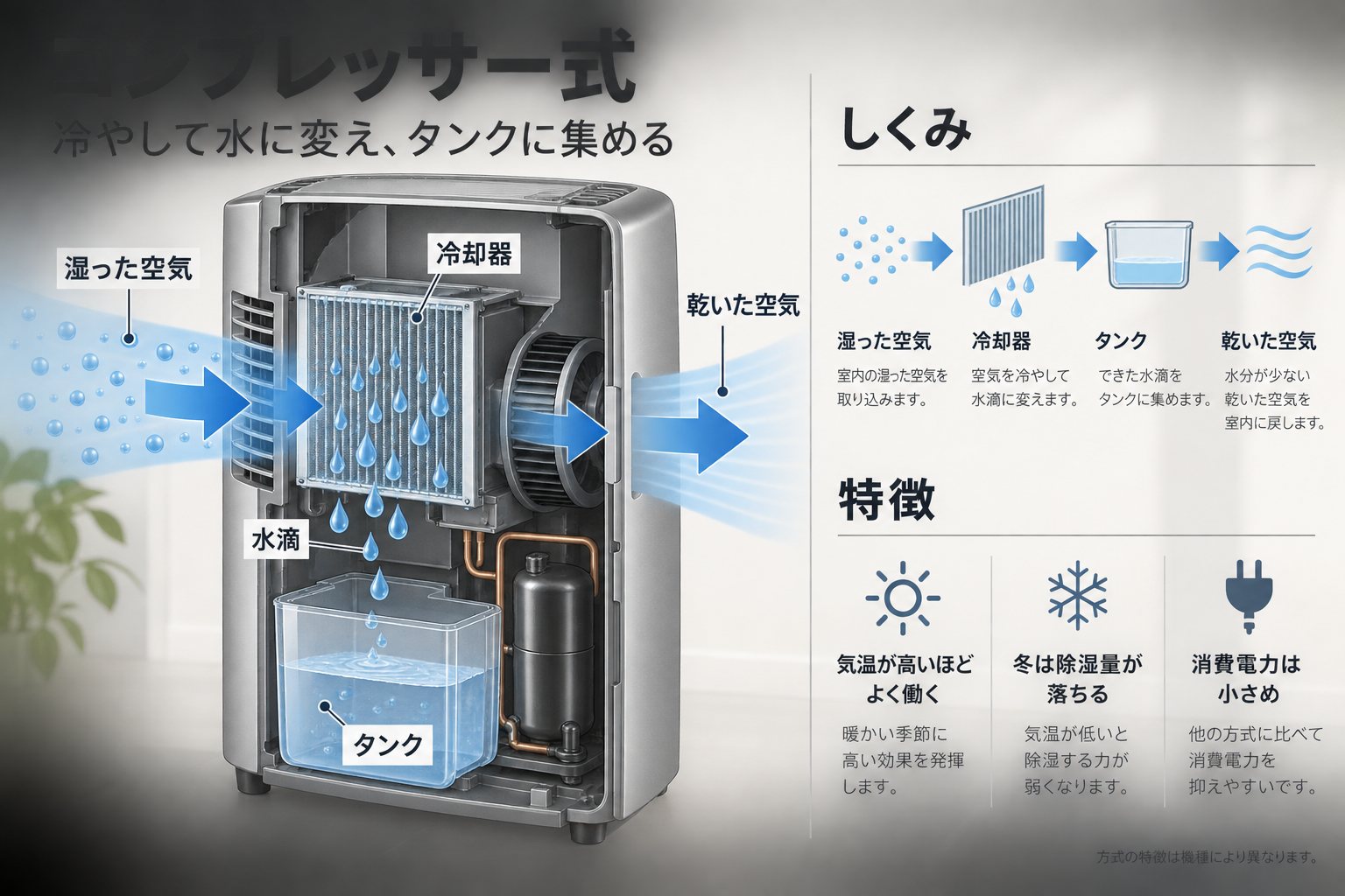 コンプレッサー式の仕組み
